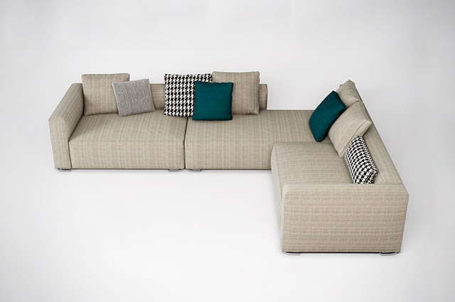 米色沙发3d模型插图