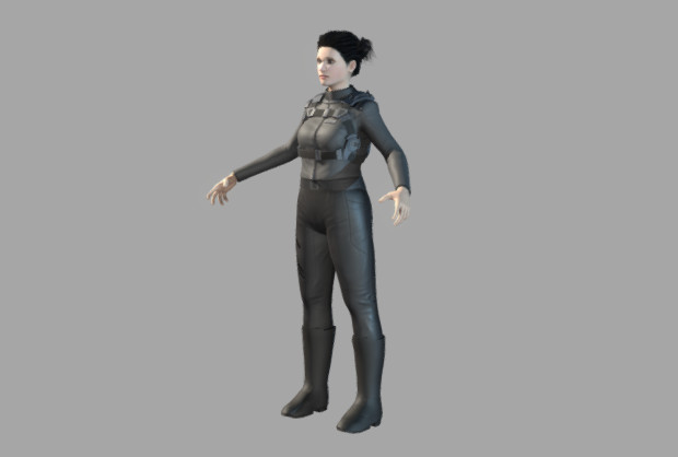 女性飞行员3d角色模型插图1