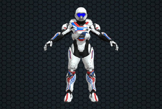宇航员 星际 科幻机器人 机甲战士 铠甲士兵 未来人类 钢铁铠甲 盔甲套装3d角色模型插图