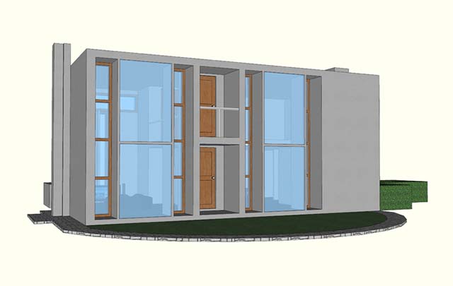 路易斯·康-山里的简易风格别墅建筑SketchUp模型插图