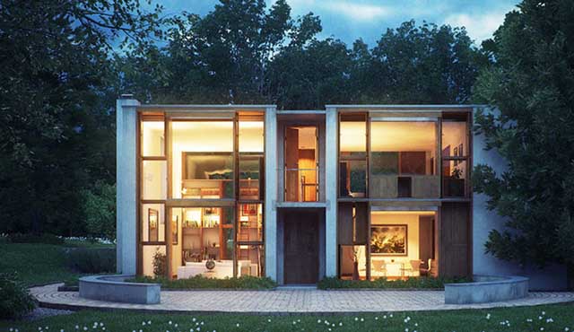 路易斯·康-山里的简易风格别墅建筑SketchUp模型插图1