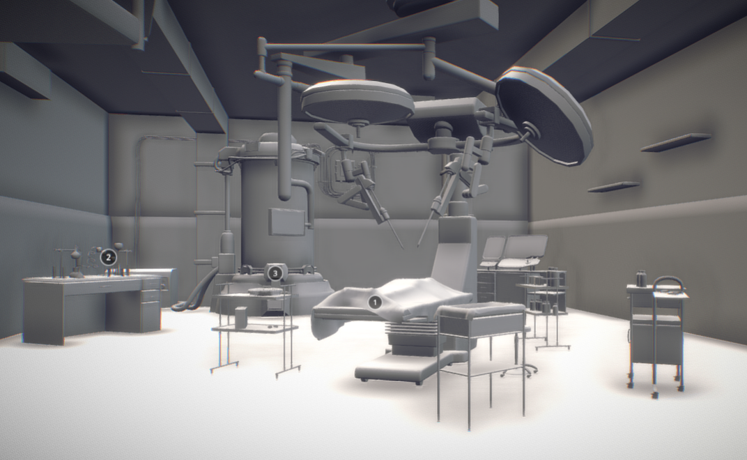 战争中地下实验室手术室地下医院室内场景模型插图