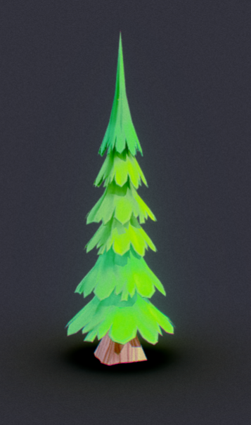 low poly松树模型插图