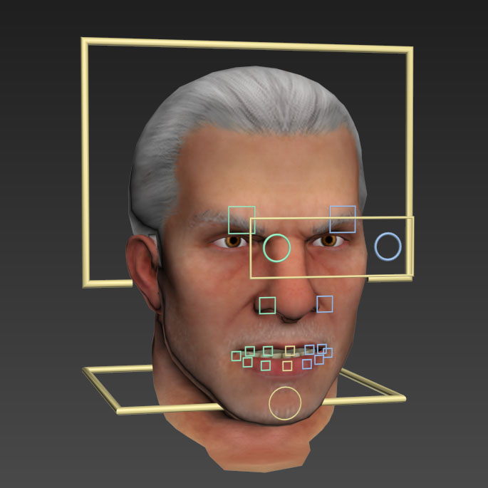 白发老人头部3dmax绑定模型，有表情动画，值得收藏插图