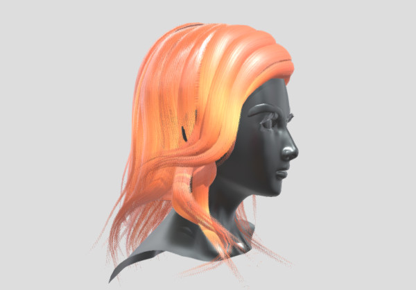 女性发型长发女孩3d模型插图1
