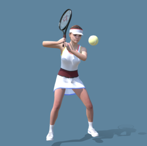 网球运动员动画模型下载插图