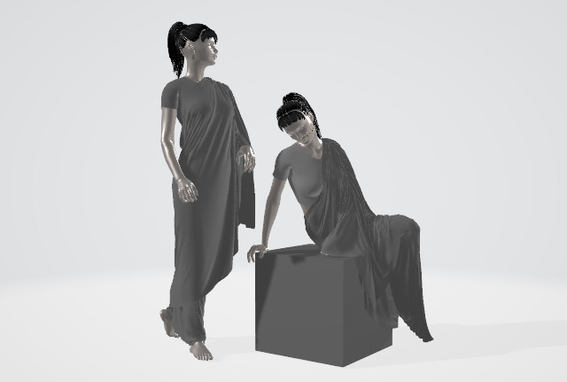 服装店展柜女模特3d模型下载插图