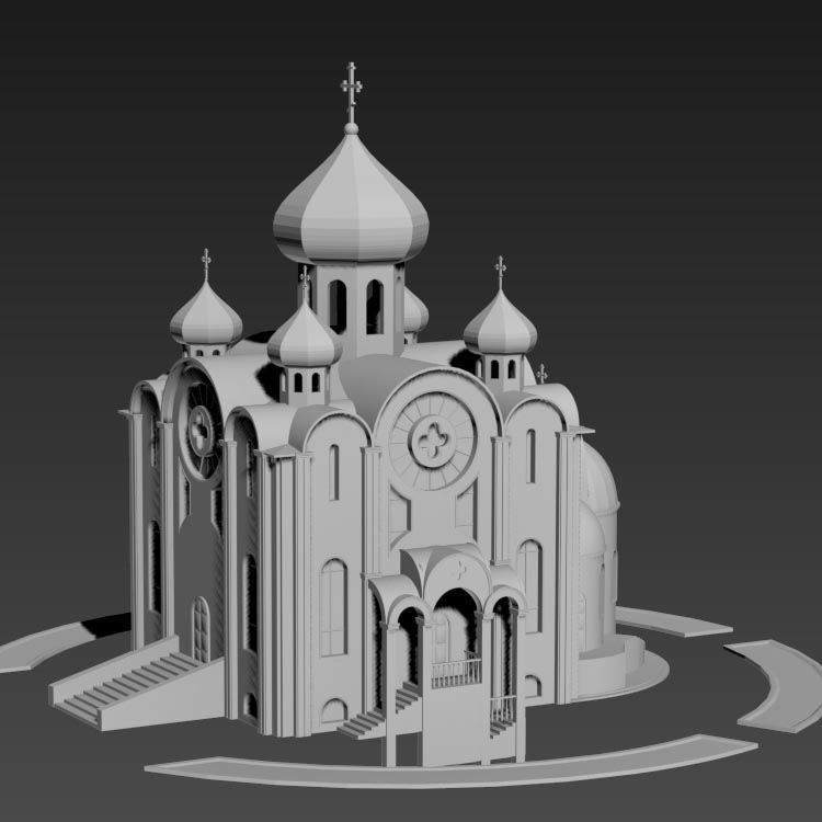 欧洲教堂城堡建筑3dmax模型插图