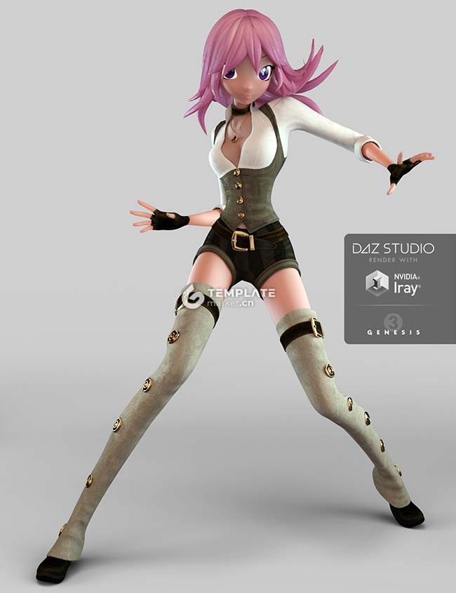 卡通美少女人物Daz3D模型素材下载插图1