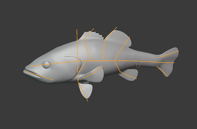 大嘴鲈鱼+贴图+绑定+动画模型插图1