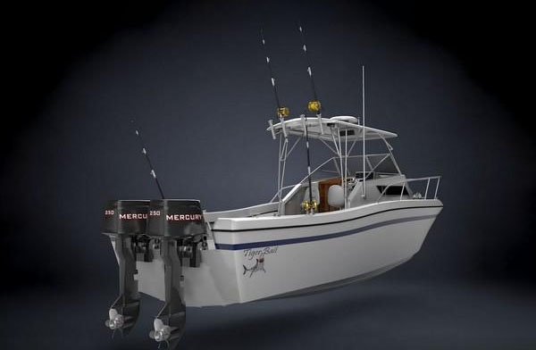 渔船 游艇 快艇 小型巡逻艇 海钓船3d模型插图2