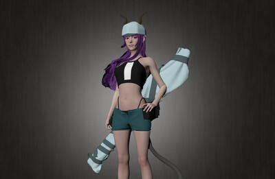 背包女孩游戏美型角色maya模型下载插图1