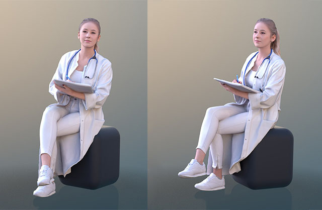 漂亮的女医生3d扫描模型下载插图