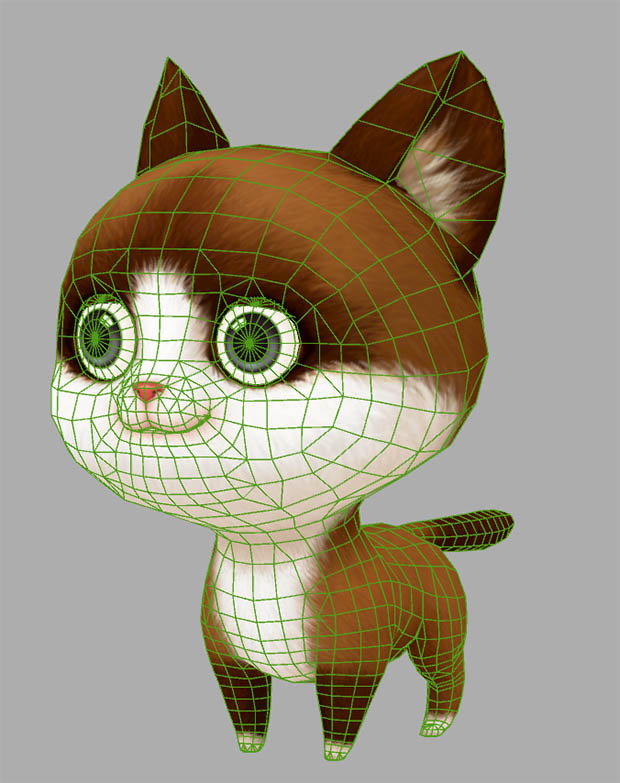 可爱的小花猫3dmax四边形模型下载插图1