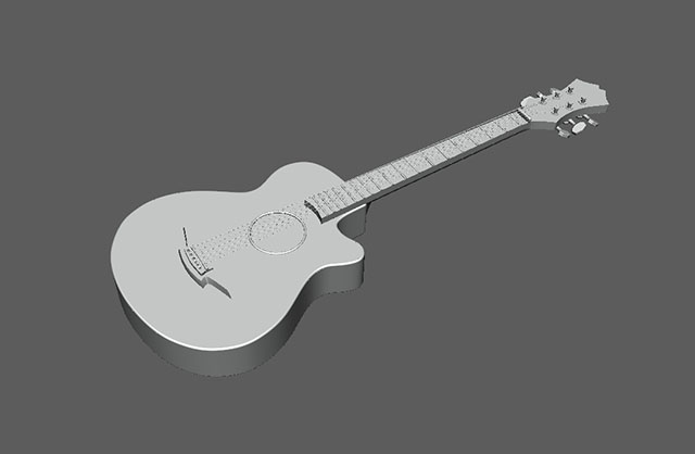 maya吉他模型插图