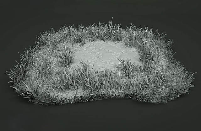 超写实绿地草地长草的地C4D模型下载插图1
