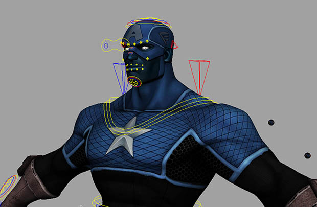 Captain America_RIG美国队长Maya绑定角色模型插图2