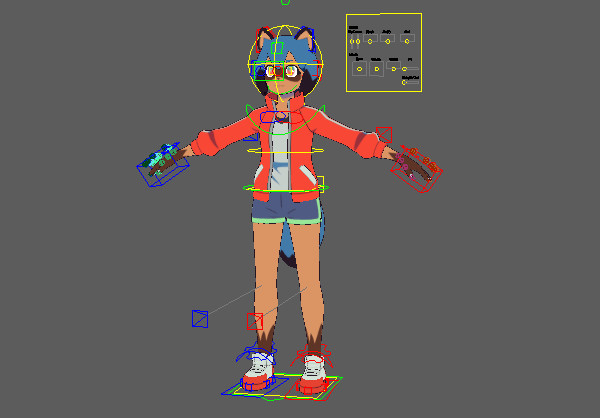 Michiru full Rigged and textured米奇鲁 卡通 女孩 人物角色maya骨骼绑定模型下载插图