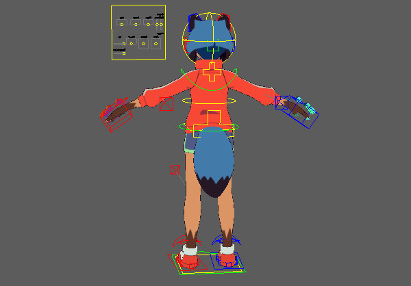 Michiru full Rigged and textured米奇鲁 卡通 女孩 人物角色maya骨骼绑定模型下载插图1