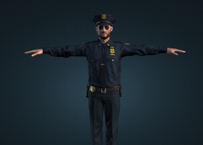 帅气的美国警察叔叔3d模型插图