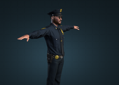 帅气的美国警察叔叔3d模型插图1