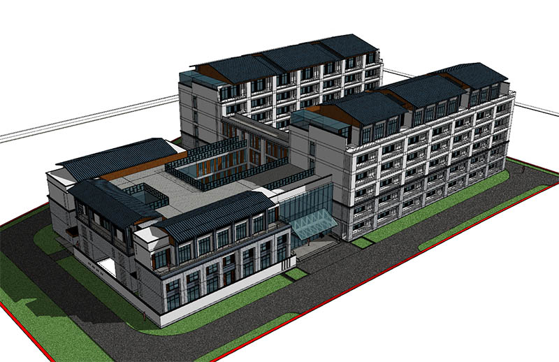 现代中式风格敬老院SketchUp模型插图2