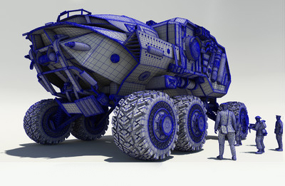 科幻军用装甲工程车maya模型下载插图1