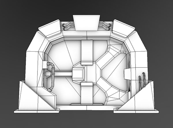 科幻走廊大门机械门场景fbx模型插图1