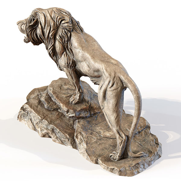 悬崖上的雄狮雕像3d打印模型插图1