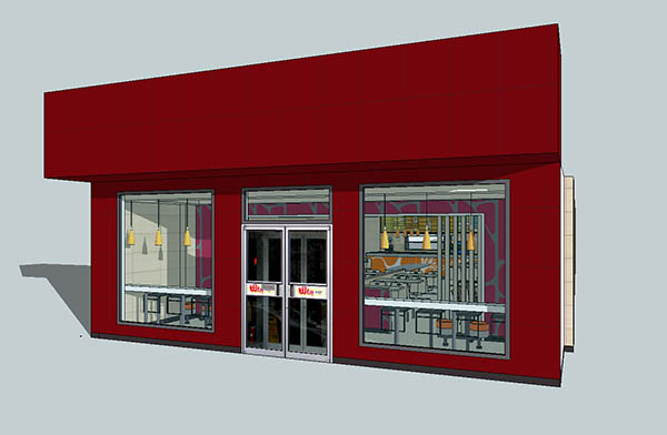 店面 餐饮店店铺设计sketchup模型插图