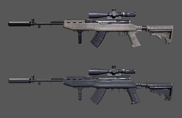 SKS自动步枪 sks 绝地求生武器 吃鸡 pbr 高质量次世代模型插图2