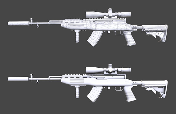 SKS自动步枪 sks 绝地求生武器 吃鸡 pbr 高质量次世代模型插图3