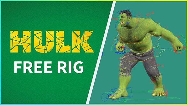 hulk_rig_v01.7绿巨人maya绑定模型插图1