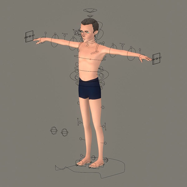 男孩绑定blender模型 – A Rigged Character插图