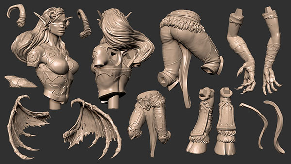 恶魔猎人魔兽世界粉丝3D打印模型插图1