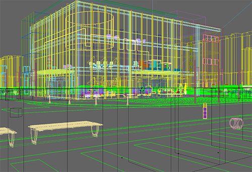 玻璃幕墙建筑售楼部销售中心3d模型插图1