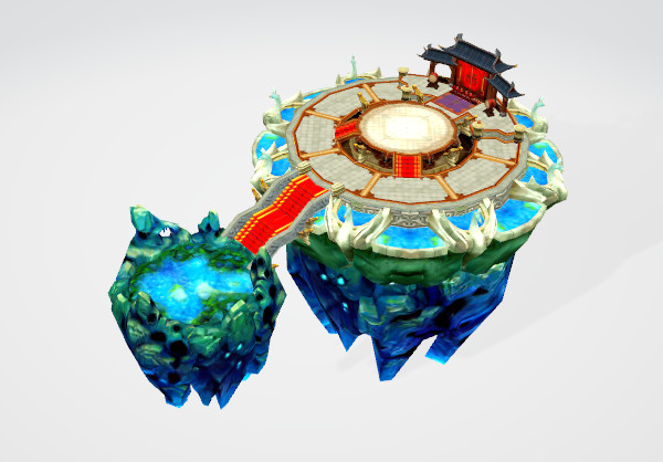 次世代场景 古风 仙侠 结婚天空岛3d游戏模型插图