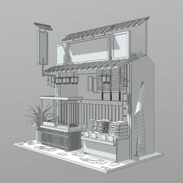 中式餐厅建筑日本之家古建筑3d模型插图1