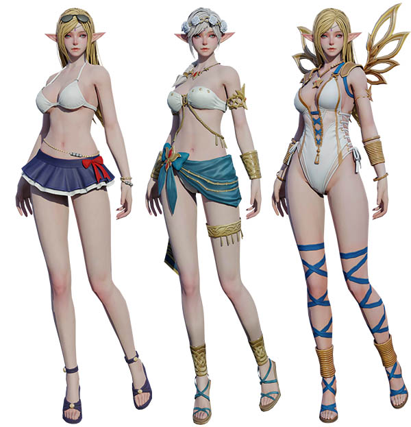 泳装派对性感女精灵美女西方女神二次元游戏人物模型插图