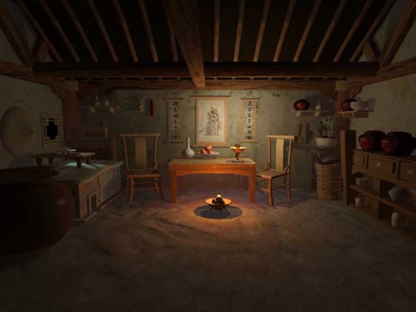 古代住宅房间室内场景3dsmax模型插图
