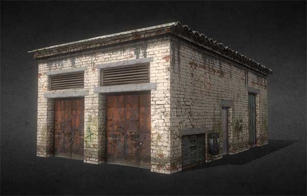 Old garage旧车库建筑3d模型插图1