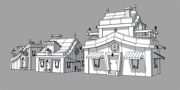 中世纪房子模块组合模型插图1
