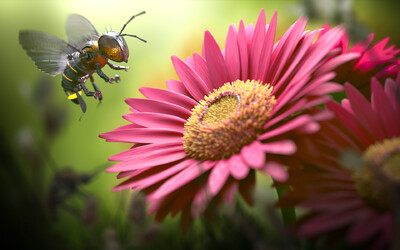 Vray官方免费场景–Flowers(还有机械小蜜蜂）插图