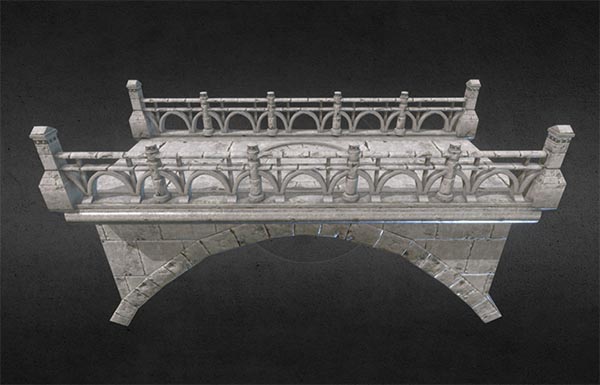 欧式风格城堡古桥3d模型插图1