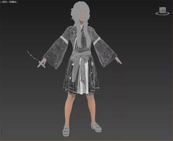 中国武侠古典美女吹笛子古装女侠3d模型插图1