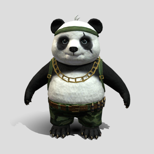 Panda free fire可爱的熊猫OBJ模型插图