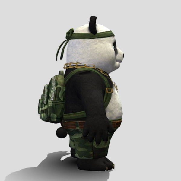 Panda free fire可爱的熊猫OBJ模型插图1