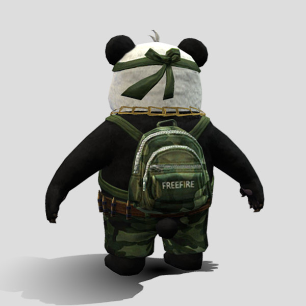 Panda free fire可爱的熊猫OBJ模型插图2