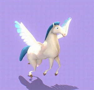 白色飞马动画3d模型插图