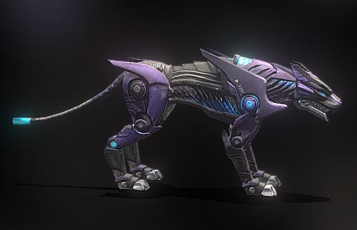 机械黑豹机器狗科幻角色3d模型插图1